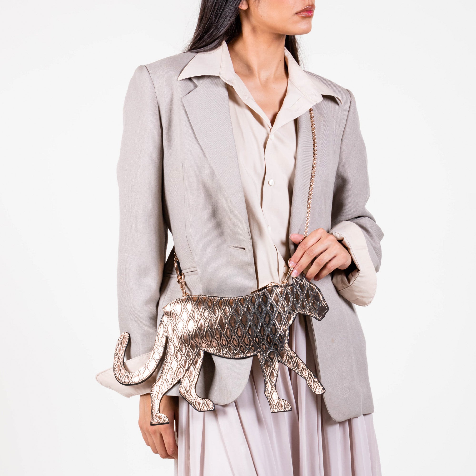 CROSSBODY JAGUAR ORO ROSA ESCAMAS