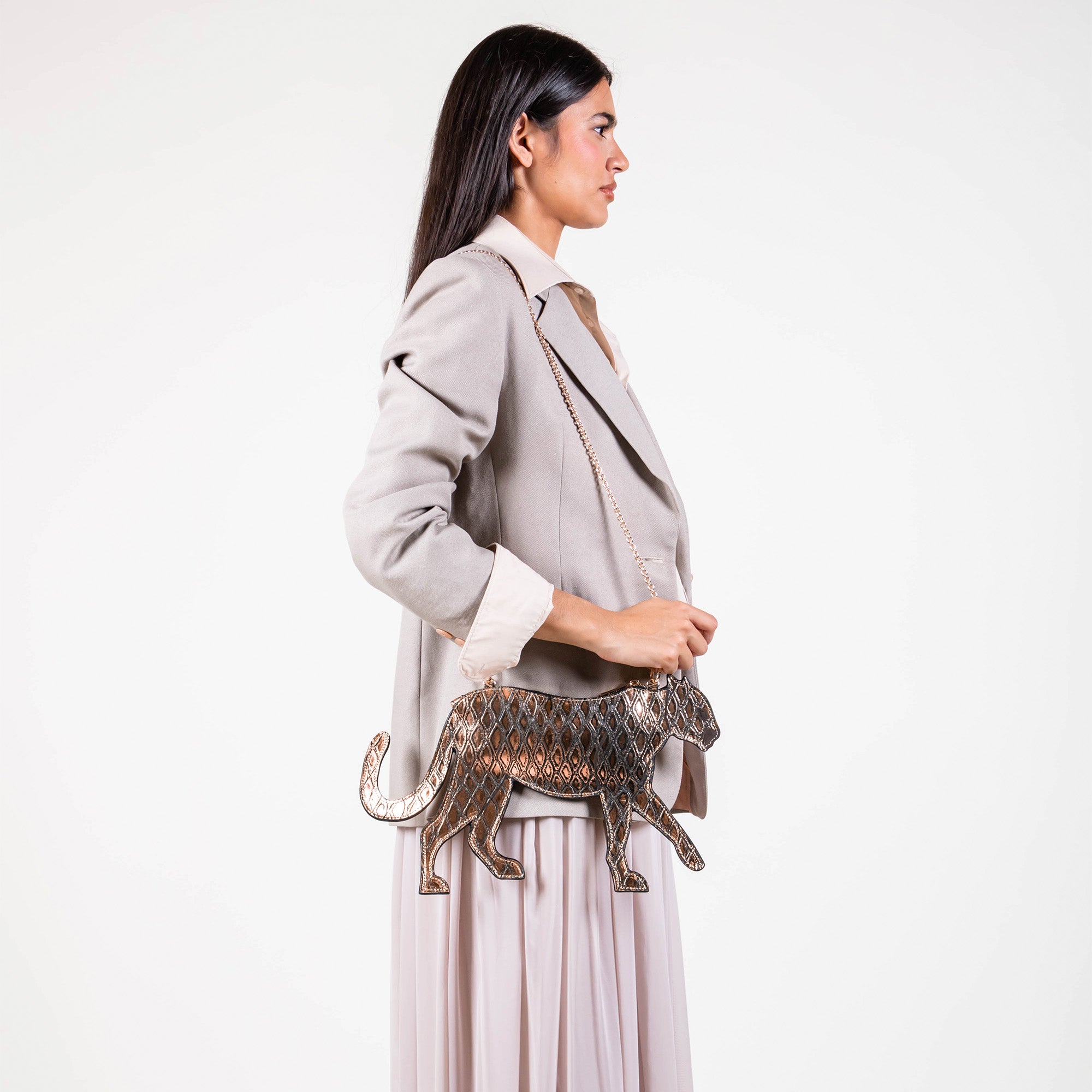 CROSSBODY JAGUAR ORO ROSA ESCAMAS