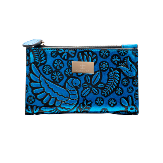 CARTERA TARJETERO AZUL