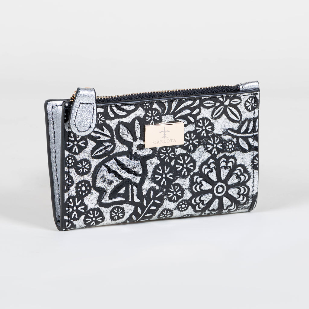 CARTERA TARJETERO PLATA