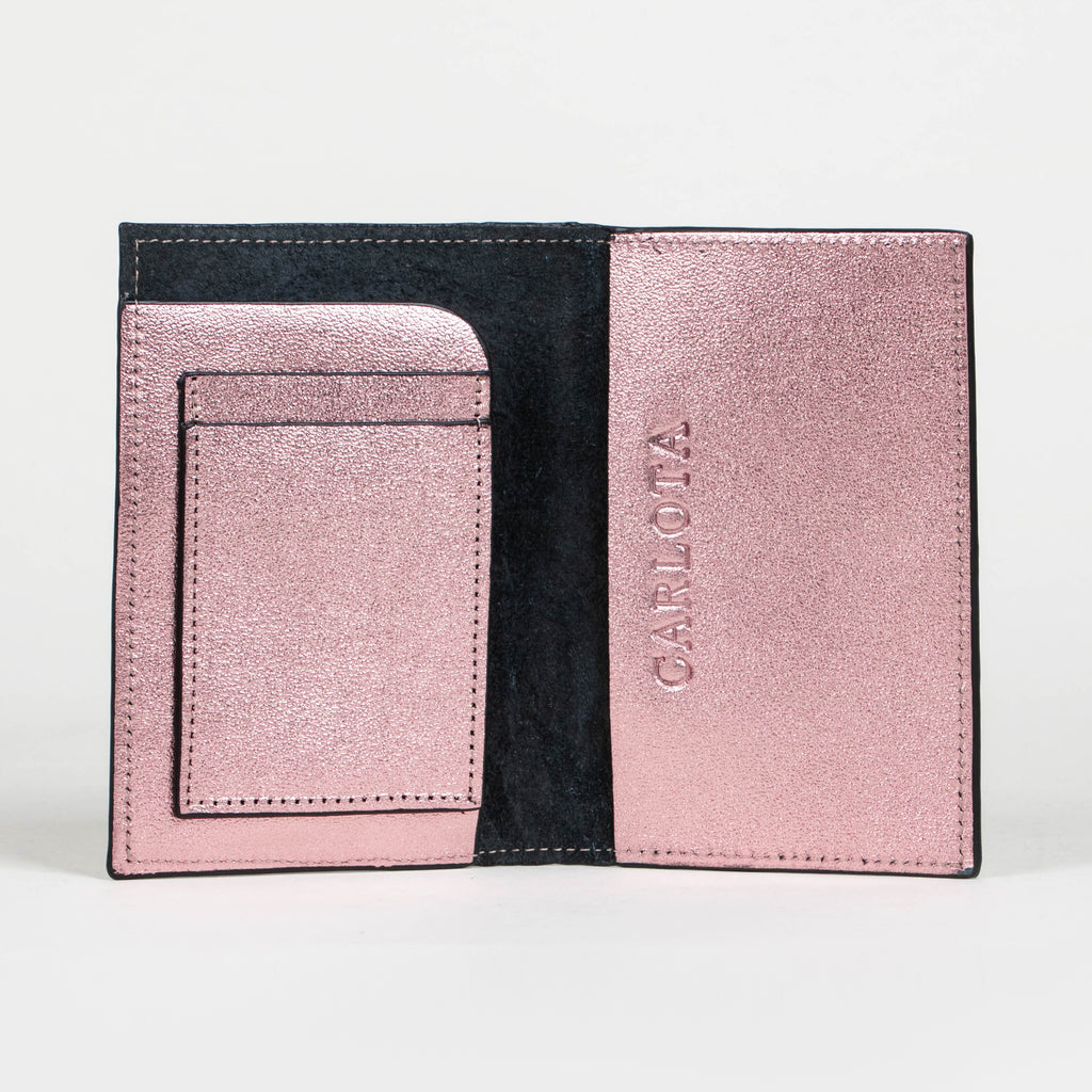 PORTA PASAPORTE ORO ROSA