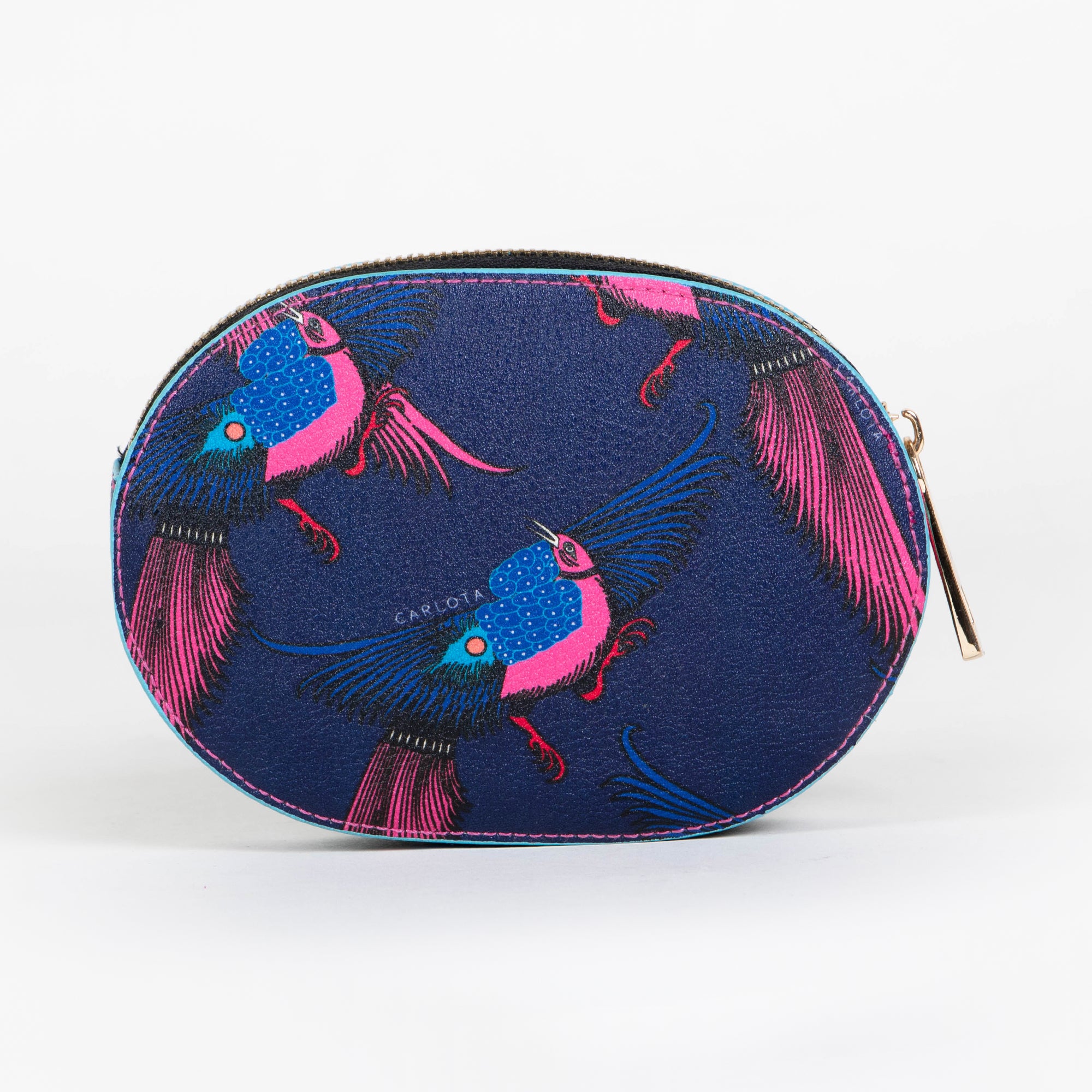 MONEDERO REDONDO ESTAMPADO PAJARITO