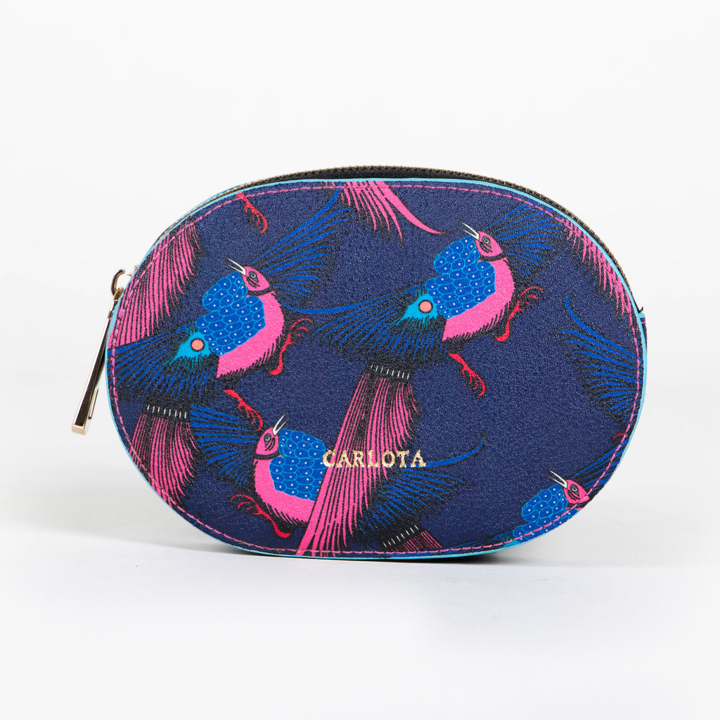 MONEDERO REDONDO ESTAMPADO PAJARITO