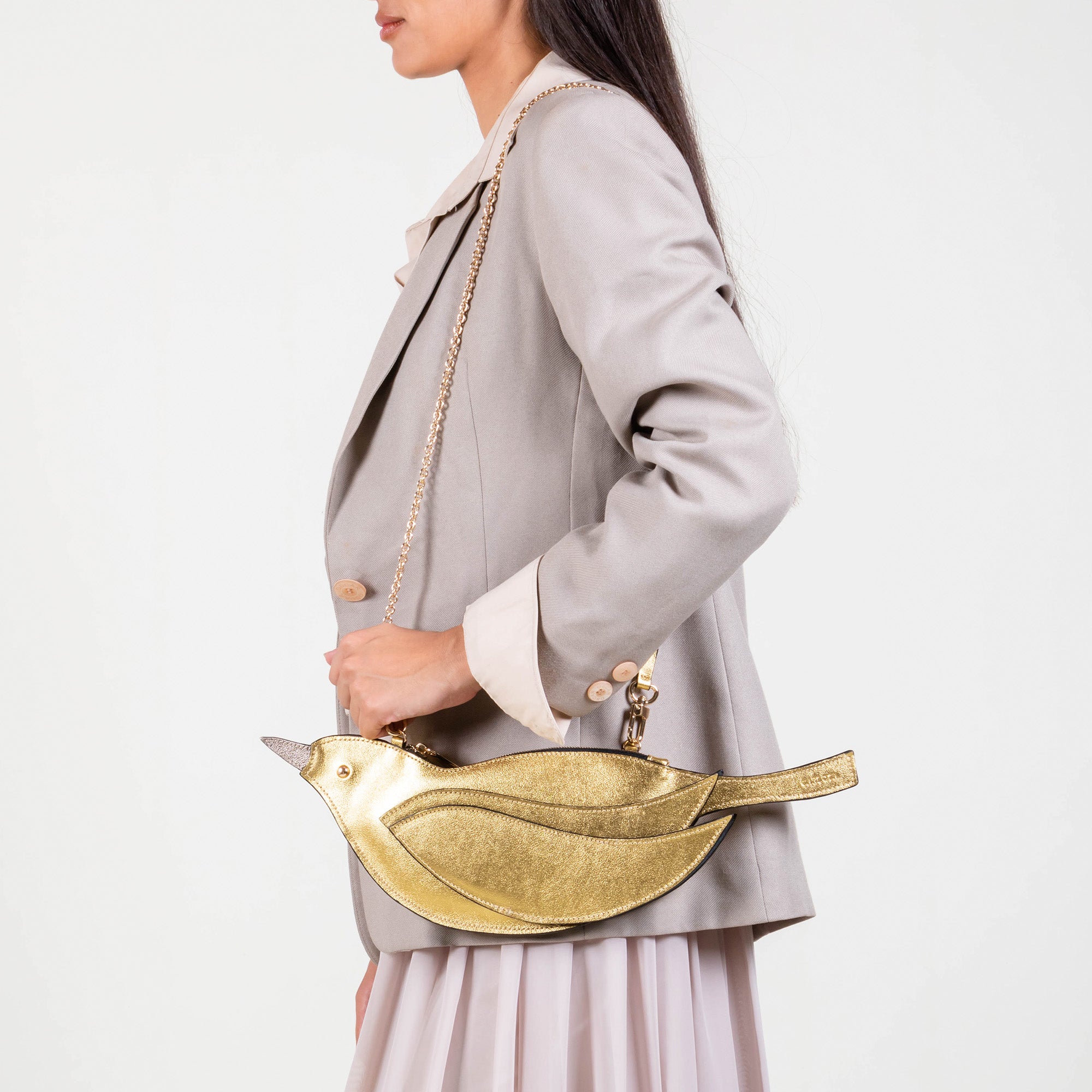 CROSSBODY PAJARITO ORO AMARILLO