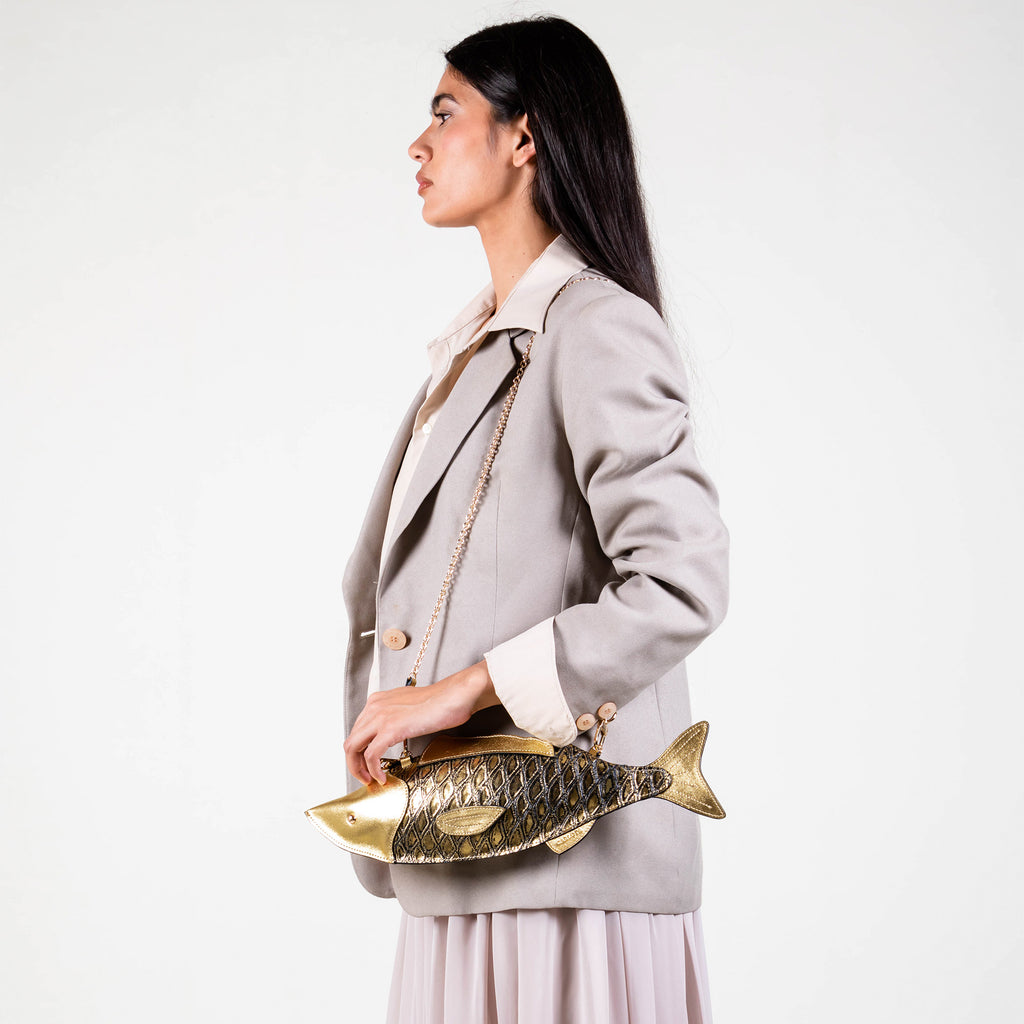 CROSSBODY PESCADO ORO AMARILLO