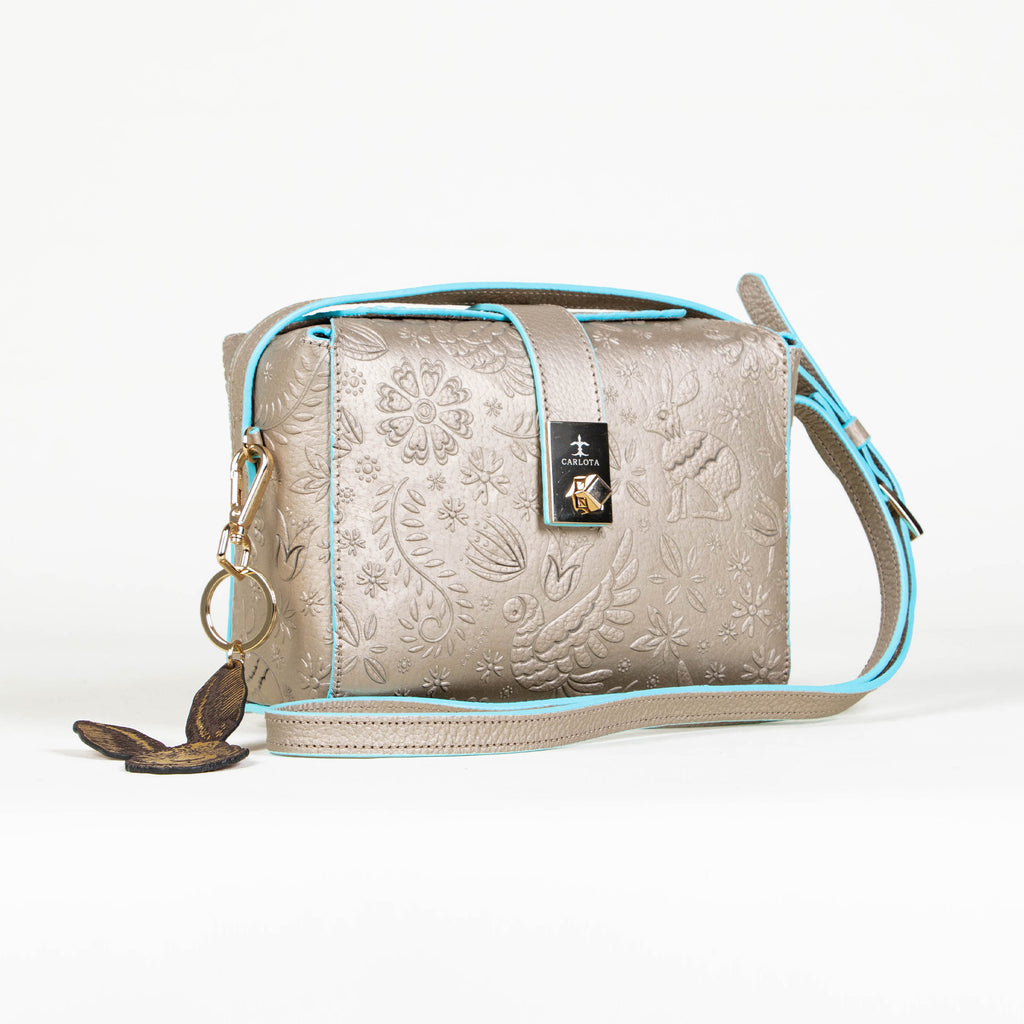 CROSSBODY LUNA ORO/AZUL