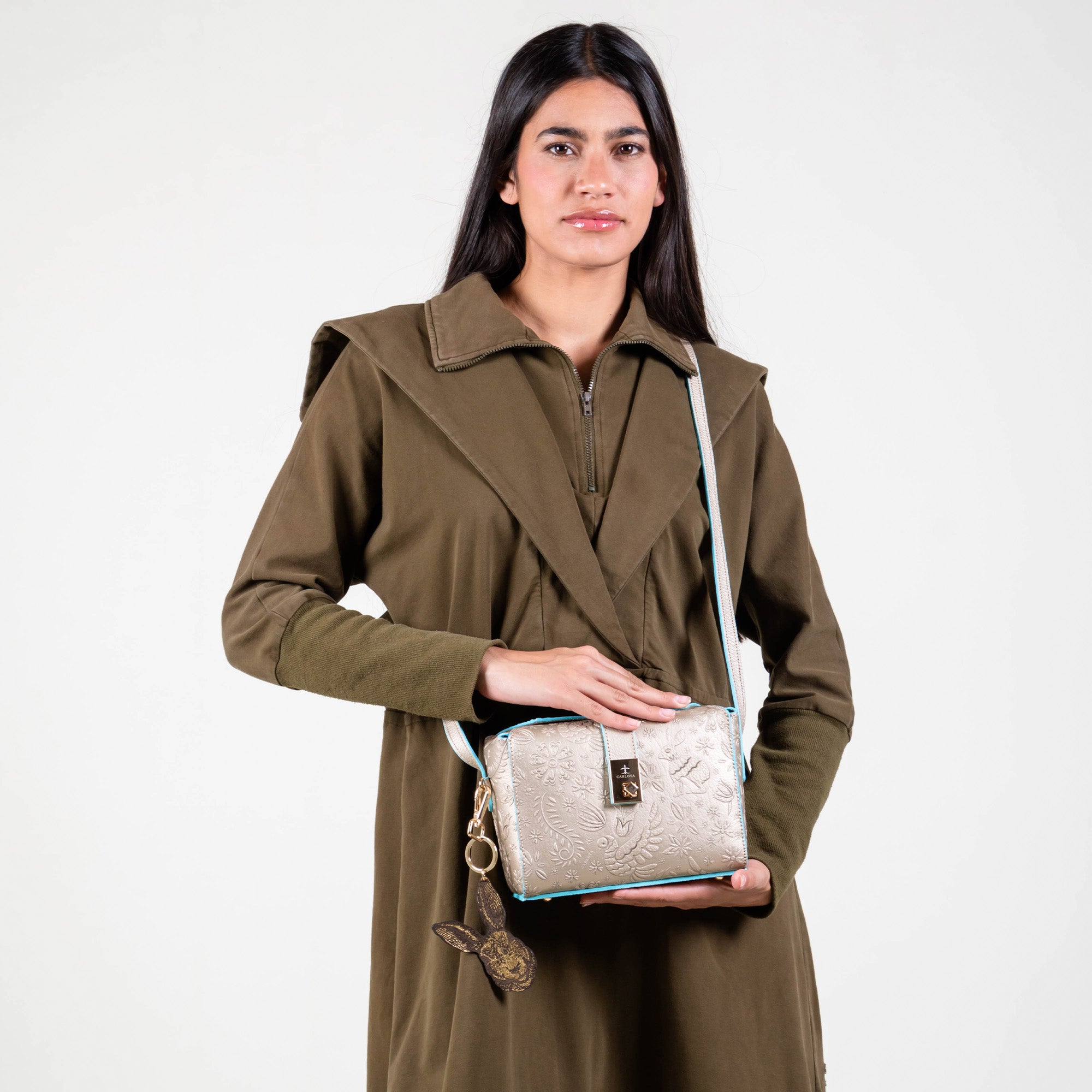CROSSBODY LUNA ORO/AZUL
