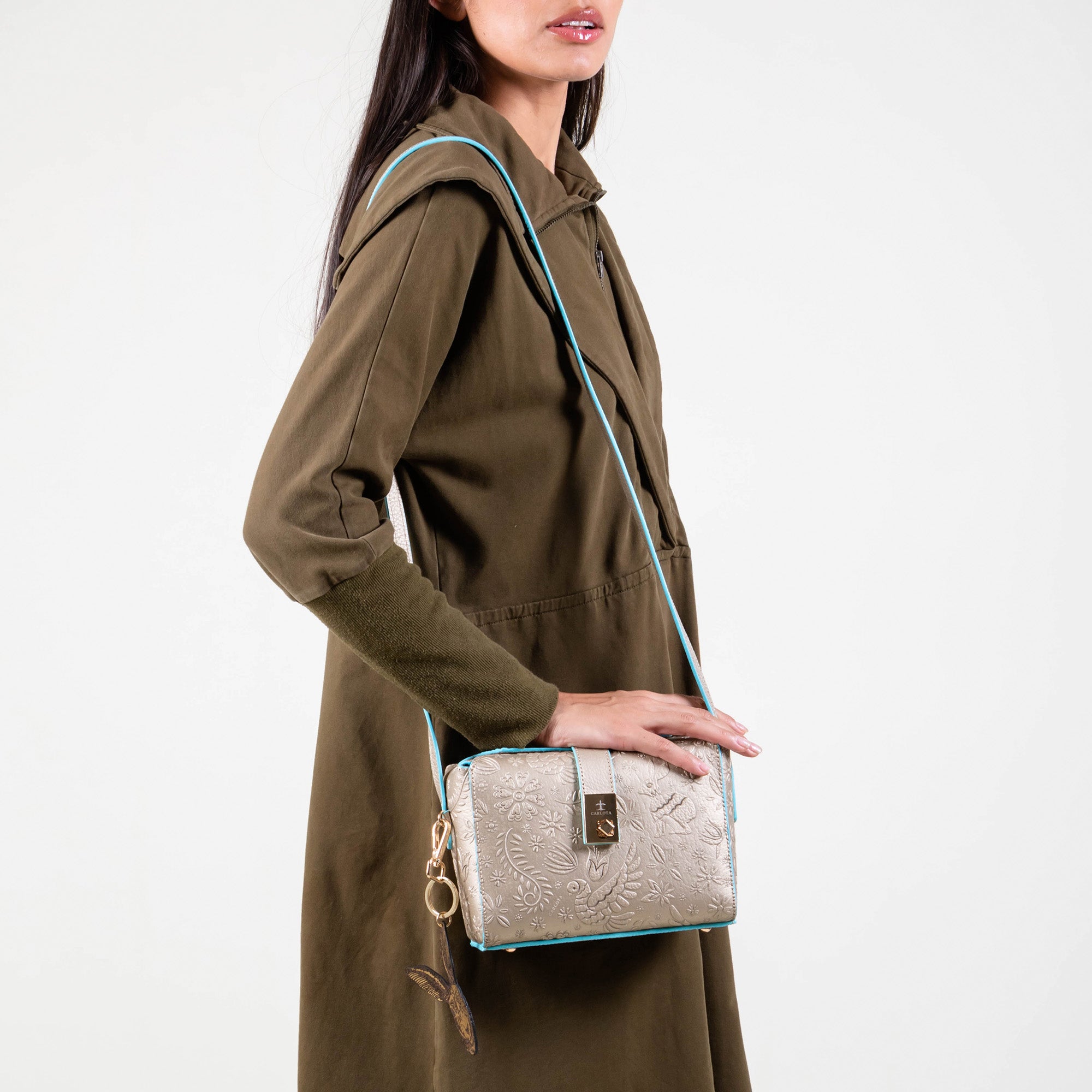 CROSSBODY LUNA ORO/AZUL