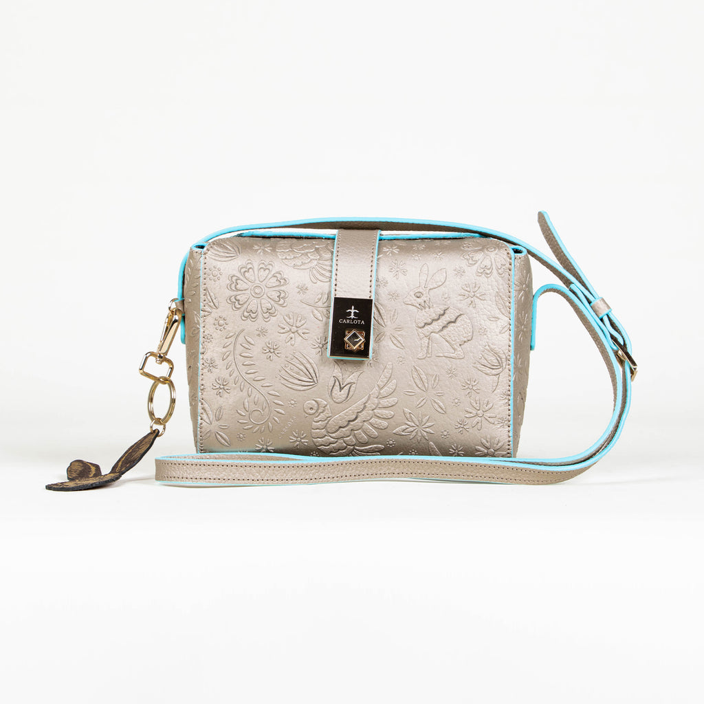 CROSSBODY LUNA ORO/AZUL