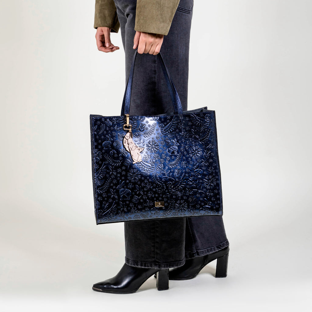 TOTE XL AZUL METÁLICO