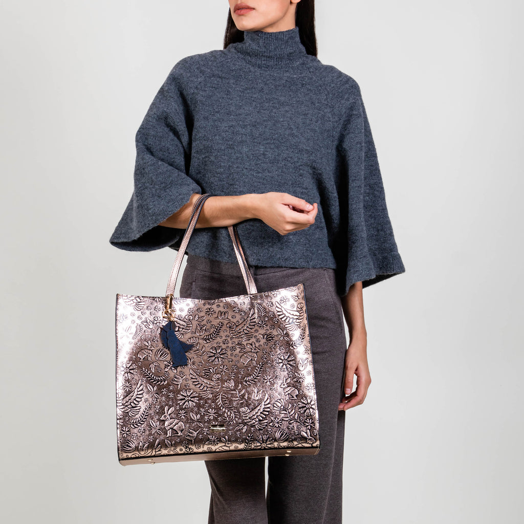 TOTE XL ORO ROSA