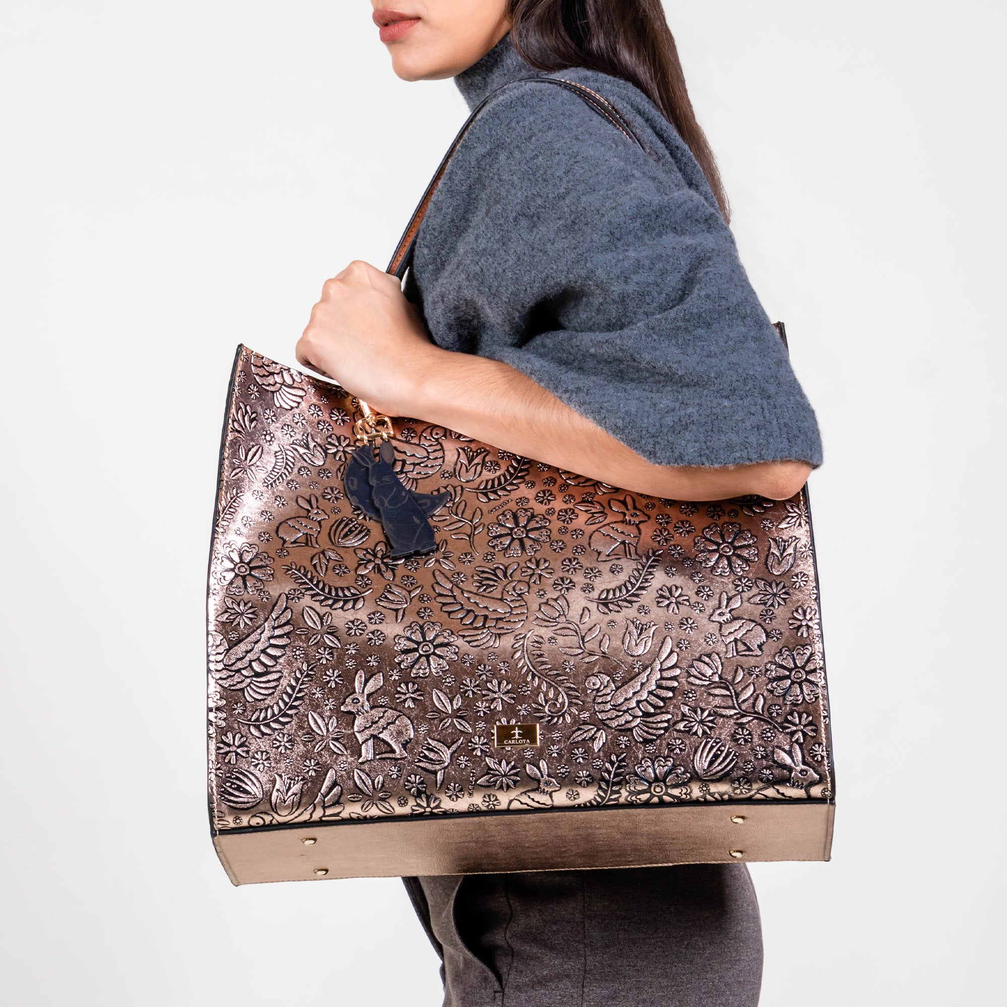 TOTE XL ORO ROSA