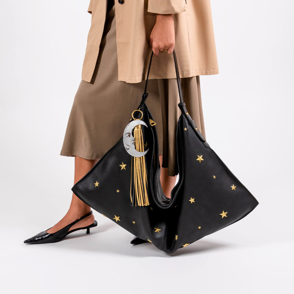 HOBO XL LUNA Y ESTRELLA NEGRO