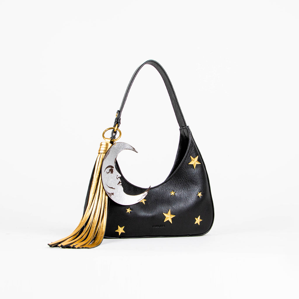 MINI SHOULDER LUNA Y ESTRELLA NEGRO