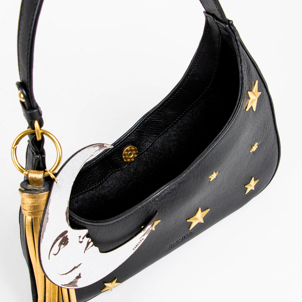 MINI SHOULDER LUNA Y ESTRELLA NEGRO
