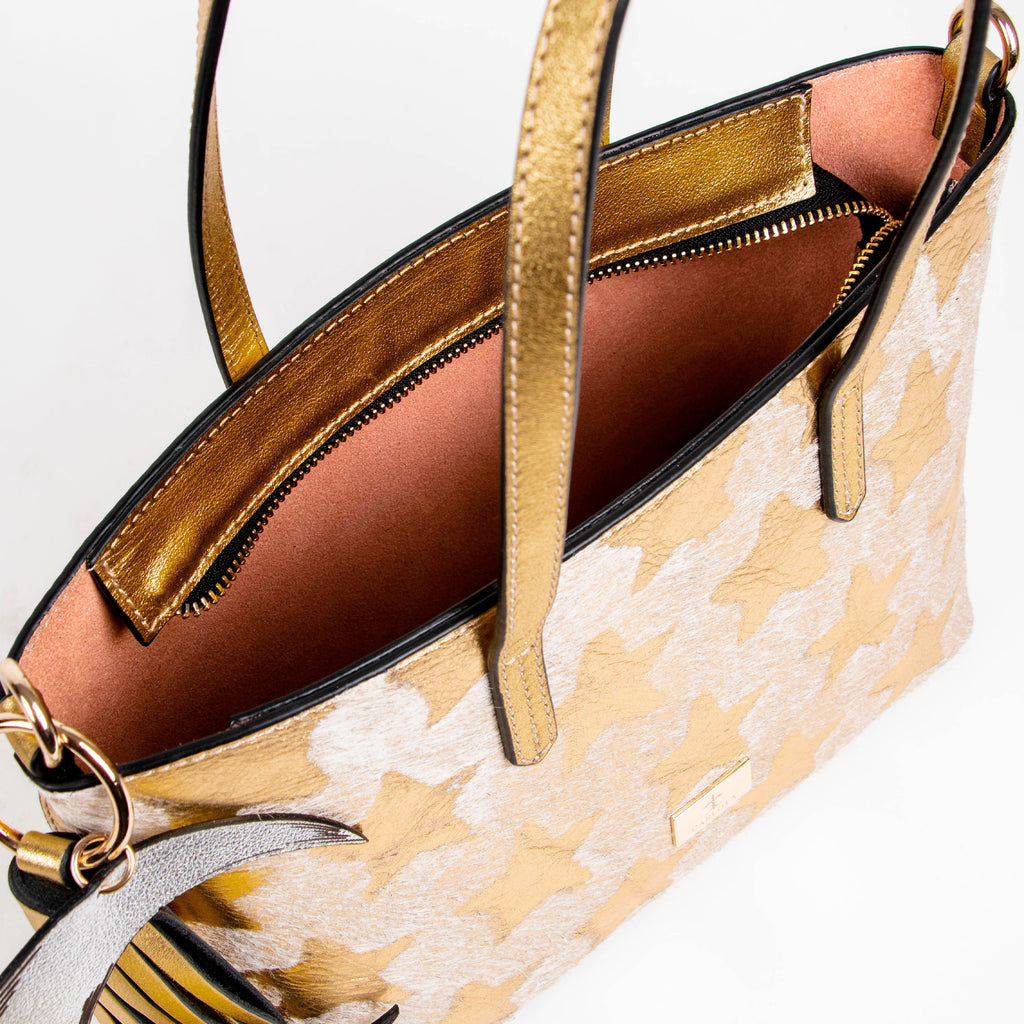 MINI TOTE ESTRELLA ORO