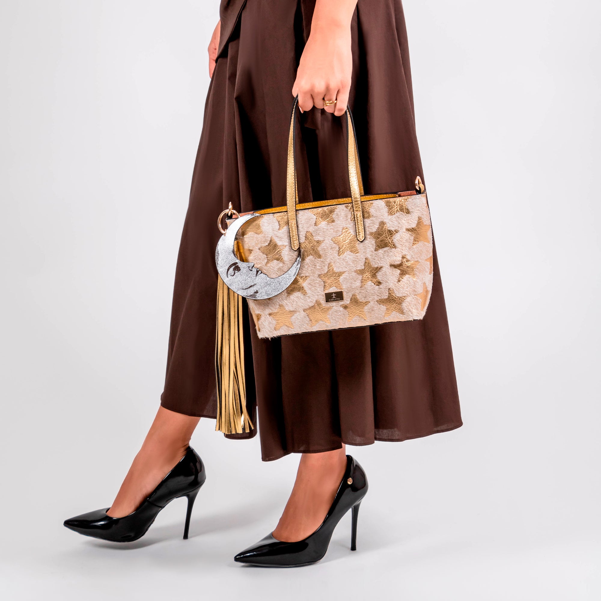 MINI TOTE ESTRELLA ORO